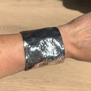 Hammered metal cuff bracelet